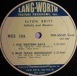 Download Elton Britt - Old Western Days