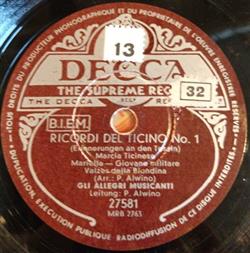 Download Gli Allegri Musicanti - Ricordi Del Ticino No 1 Erinnerungen An Den Tessin