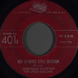 Download Unknown Artist - Key To Office Style Dictation 80 WPM Shorthand Dictation For Speed Building